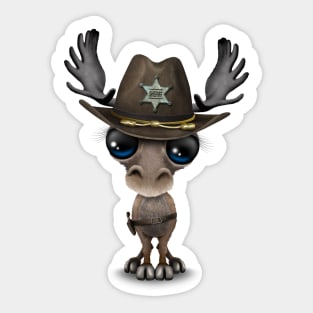 Cute Baby Moose Sheriff Sticker